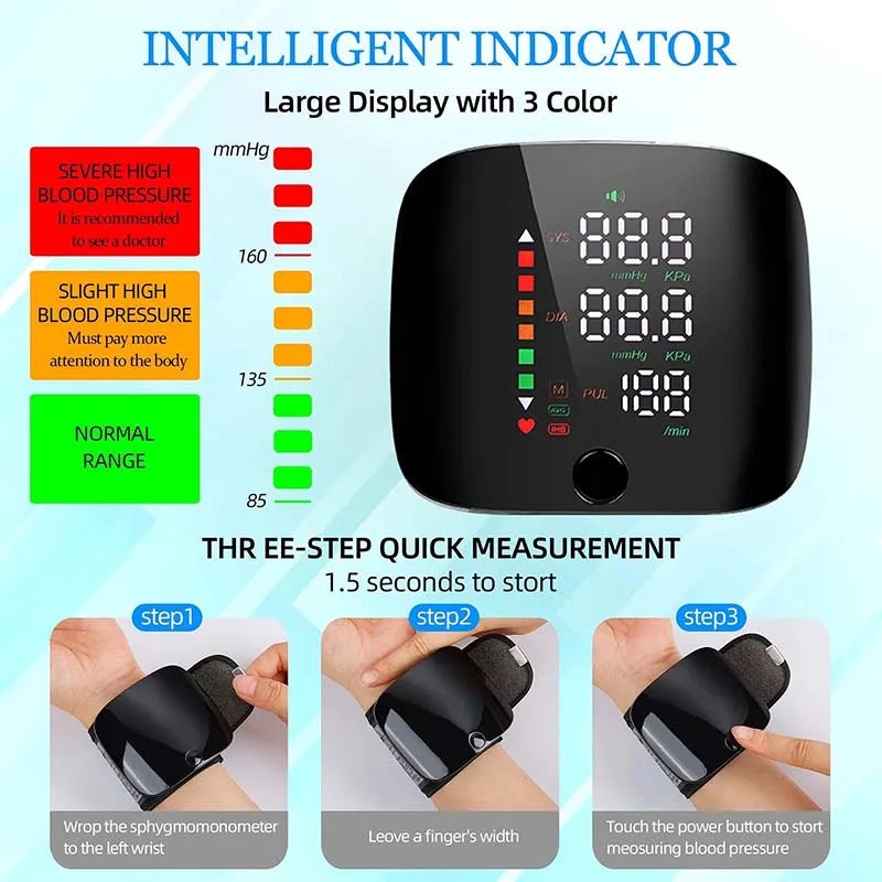PulseCheck Pro – Smart Wrist Blood Pressure Monitor